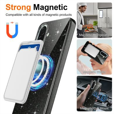 Защитный чехол Deexe Glitter Case with MagSafe для Samsung Galaxy A37 (A376) / A36 (A366) / A56 (A566) - Red