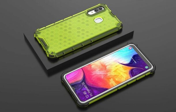 Защитный чехол Deexe Honeycomb Series для Samsung Galaxy A30 (A305) / A20 (A205) - Green