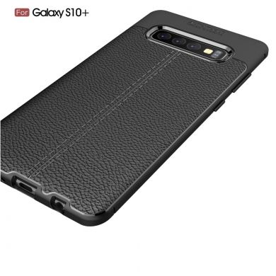 Защитный чехол Deexe Leather Cover для Samsung Galaxy S10 Plus - Dark Blue