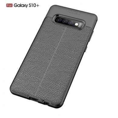 Захисний чохол Deexe Leather Cover для Samsung Galaxy S10 Plus - Black