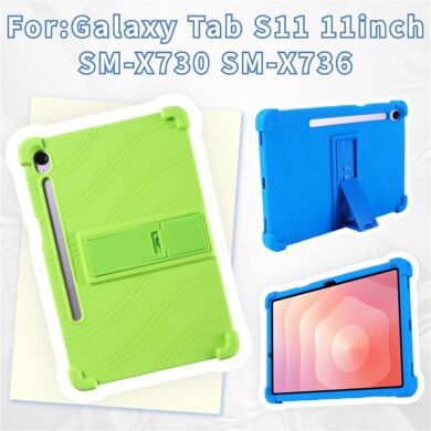 Захисний чохол Deexe Silicone Kickstand для Samsung Galaxy Tab S11 (X730/X736) - Dark Blue