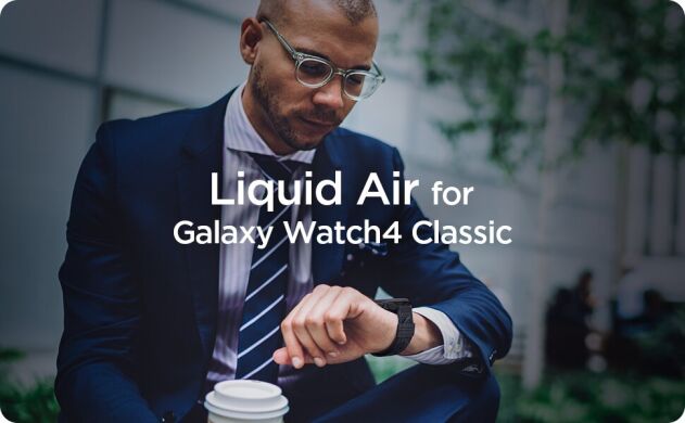 Защитный чехол Spigen (SGP) Liquid Air Case для Samsung Galaxy Watch 4 Classic (42mm) - Matte Black