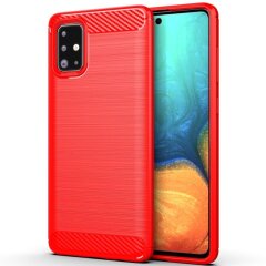 Защитный чехол UniCase Carbon для Samsung Galaxy A71 (A715) - Red