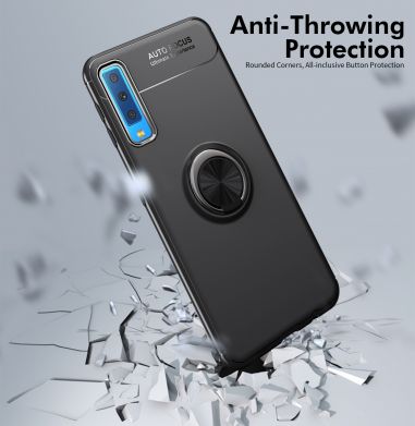 Защитный чехол UniCase Magnetic Ring для Samsung Galaxy A7 2018 (A750) - Black/Blue