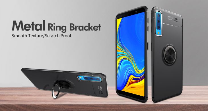 Защитный чехол UniCase Magnetic Ring для Samsung Galaxy A7 2018 (A750) - Black/Blue