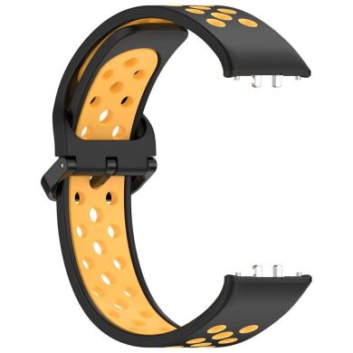 Ремінець Deexe Dot Color для Samsung Galaxy Fit 3 - Black / Yellow