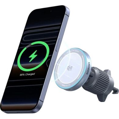 Автомобільний тримач із бездротовою зарядкою UGREEN W758 Magnetic Qi2.2 (25W) 55967 - Starlight Blue