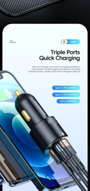Автомобільний зарядний пристрій ESSAGER City Dual 66W (Type-C + USB) ECC2C1A-FF01 - Black