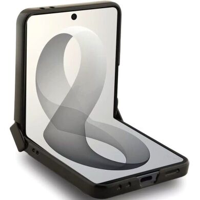 Защитный чехол Guess Magnetic Ring Stand Grained Classic Logo MagSafe для Samsung Galaxy Flip 8 (GUHMZF86PSGRSCLE) - Beige