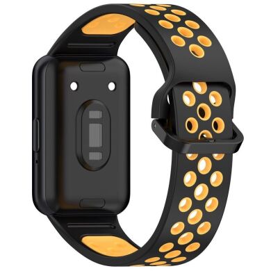 Ремешок Deexe Dot Color для Samsung Galaxy Fit 3 - Black / Yellow