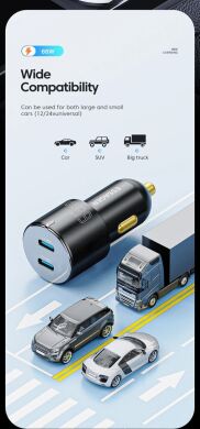 Автомобільний зарядний пристрій ESSAGER City Dual 66W (Type-C + USB) ECC2C1A-FF01 - Black