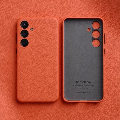 Шкіряний чохол MELKCO Classic Case для Samsung Galaxy S24 (S921) - Orange