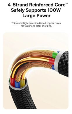 Кабель Baseus Dura Series Type-C to Type-C (100W, 2m) P10377803U01-03 - Black / Red