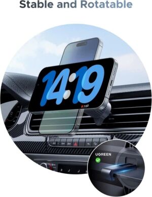 Автомобільний тримач із бездротовою зарядкою UGREEN W758 Magnetic Qi2.2 (25W) 55967 - Starlight Blue