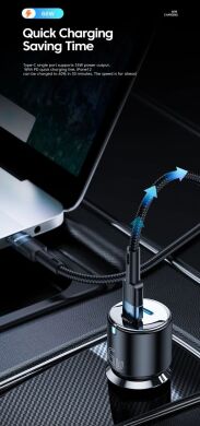 Автомобільний зарядний пристрій ESSAGER City Dual 66W (Type-C + USB) ECC2C1A-FF01 - Black