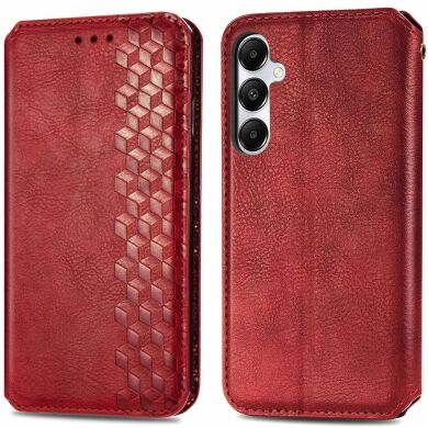 Чохол Deexe Rhombus Wallet для Samsung Galaxy A35 (A356) - Red