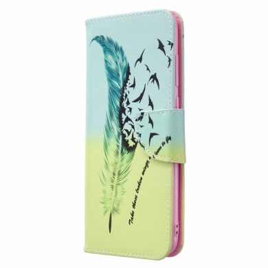 Чехол-книжка Deexe Color Wallet для Samsung Galaxy A11 (A115) / Galaxy M11 (M115) - Feather Pattern