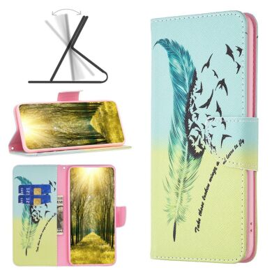 Чехол-книжка Deexe Color Wallet для Samsung Galaxy A35 (A356) - Feather and Birds