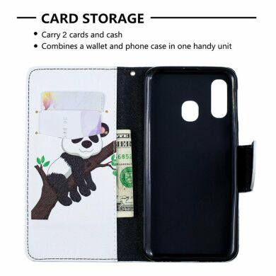 Чохол-книжка Deexe Color Wallet для Samsung Galaxy A40 (А405) - Panda Climbing Tree