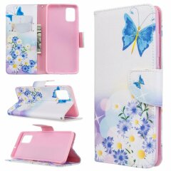 Чохол-книжка Deexe Color Wallet для Samsung Galaxy A51 (А515) - Blue Butterfly and Flowers