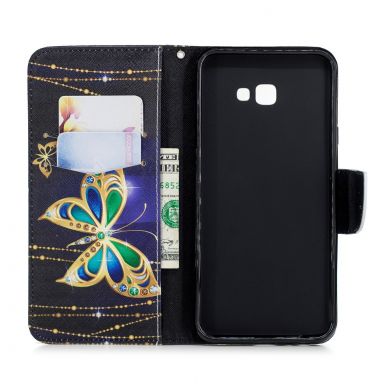 Чехол-книжка Deexe Color Wallet для Samsung Galaxy J4+ (J415) - Rhinestone Decorated Butterfly