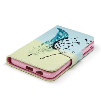 Чехол-книжка Deexe Color Wallet для Samsung Galaxy J6 2018 (J600) - Feather Pattern