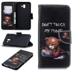 Чехол-книжка Deexe Color Wallet для Samsung Galaxy J6+ (J610) - Brown Bear and Do Not Touch My Phone