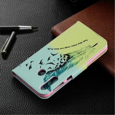 Чохол-книжка Deexe Color Wallet для Samsung Galaxy M30 (M305) / A40s (A407) - Feather Pattern