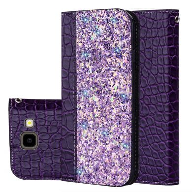 Чохол-книжка Deexe Glittery Crocodile для Samsung Galaxy J4+ (J415), Dark Purple