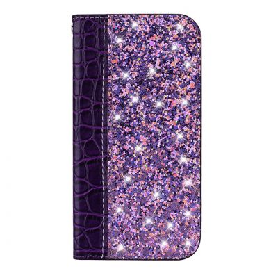Чохол-книжка Deexe Glittery Crocodile для Samsung Galaxy J4+ (J415), Dark Purple
