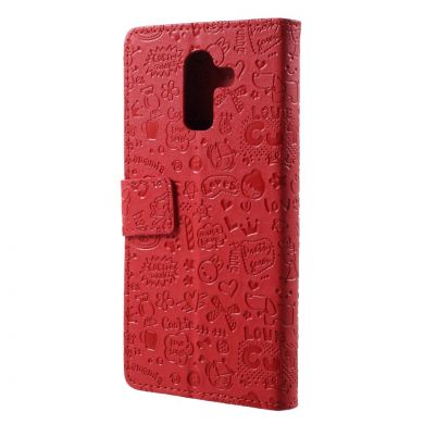 Чехол-книжка UniCase Graffiti Pattern для Samsung Galaxy J8 2018 (J810) - Red