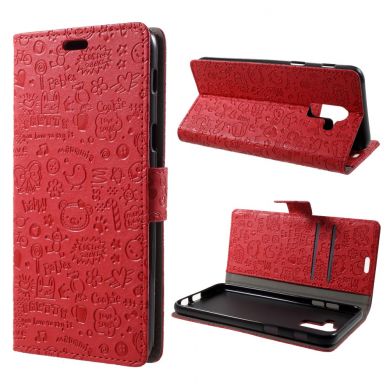 Чехол-книжка UniCase Graffiti Pattern для Samsung Galaxy J8 2018 (J810) - Red