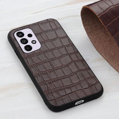 Кожаный чехол UniCase Croco Skin для Samsung Galaxy A33 (A336) - Brown