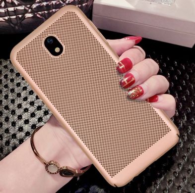 Пластиковий чохол Deexe Mesh Case для Samsung Galaxy J5 2017 (J530), Рожеве золото