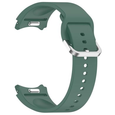 Ремешок Deexe Silicone Band для Samsung Galaxy Watch 4 / 4 Classic / 5 / 5 Pro / 6 / 6 Classic / 7 / FE - Dark Green