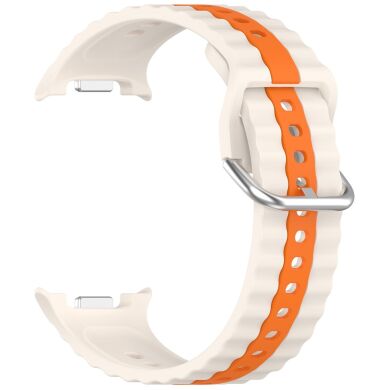 Ремешок Reframe Vertical Strip для Samsung Galaxy Watch 8 (40/44mm) / 8 Classic / Ultra (2025) - Starlight / Orange