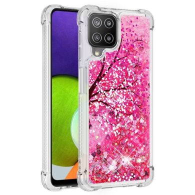 Силиконовый (TPU) чехол Deexe Fashion Glitter для Samsung Galaxy A22 (A225) / M22 (M225) - Cherry Blossom