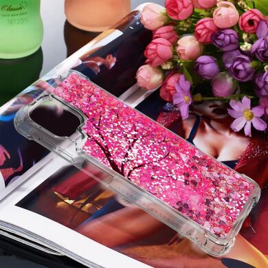 Силиконовый (TPU) чехол Deexe Fashion Glitter для Samsung Galaxy A22 (A225) / M22 (M225) - Cherry Blossom