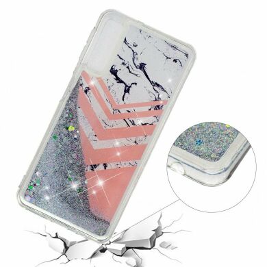 Силиконовый (TPU) чехол Deexe Liquid Glitter для Samsung Galaxy A7 2018 (A750) Marble Pattern