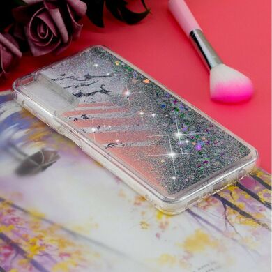 Силиконовый (TPU) чехол Deexe Liquid Glitter для Samsung Galaxy A7 2018 (A750) Marble Pattern