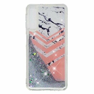 Силиконовый (TPU) чехол Deexe Liquid Glitter для Samsung Galaxy A7 2018 (A750) Marble Pattern