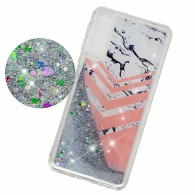 Силиконовый (TPU) чехол Deexe Liquid Glitter для Samsung Galaxy A7 2018 (A750) Marble Pattern