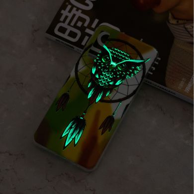 Силиконовый (TPU) чехол Deexe LumiCase для Samsung Galaxy A7 2018 (A750) - Owl Dream Catcher