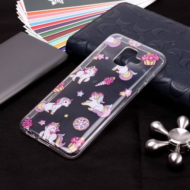 Силіконовий (TPU) чохол Deexe Pretty Glossy для Samsung Galaxy A6 2018 (A600) - Unicorn and Desserts