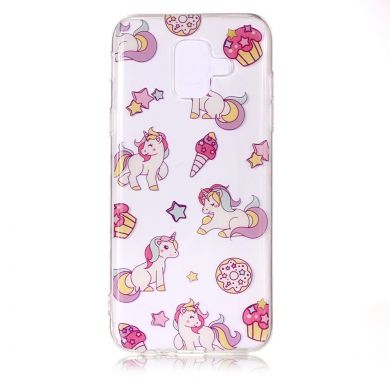 Силіконовий (TPU) чохол Deexe Pretty Glossy для Samsung Galaxy A6 2018 (A600) - Unicorn and Desserts