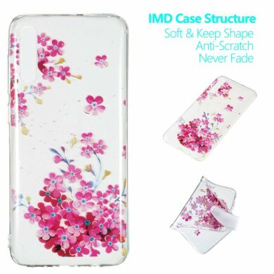 Силіконовий (TPU) чохол Deexe Pretty Glossy для Samsung Galaxy A70 (A705) - Pink Flower