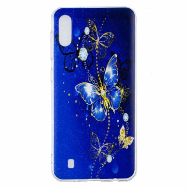 Силиконовый (TPU) чехол Deexe Pretty Glossy для Samsung Galaxy M10 (M105) - Blue Butterfly