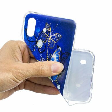 Силіконовий (TPU) чохол Deexe Pretty Glossy для Samsung Galaxy M10 (M105) - Blue Butterfly