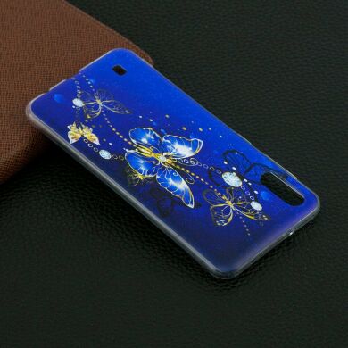 Силіконовий (TPU) чохол Deexe Pretty Glossy для Samsung Galaxy M10 (M105) - Blue Butterfly