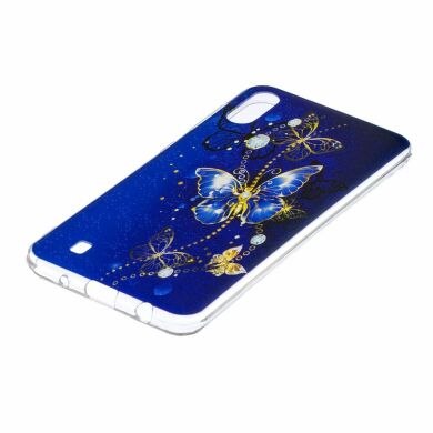 Силиконовый (TPU) чехол Deexe Pretty Glossy для Samsung Galaxy M10 (M105) - Blue Butterfly